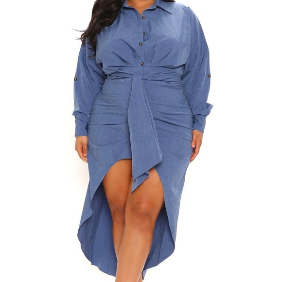 Clara Maxi Shirt Dress - Picture 1 of 3